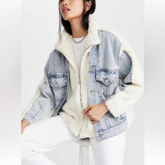 Blank NYC Jackets & Blazers - BLANKNYC Bear Hug Denim Sherpa Jacket